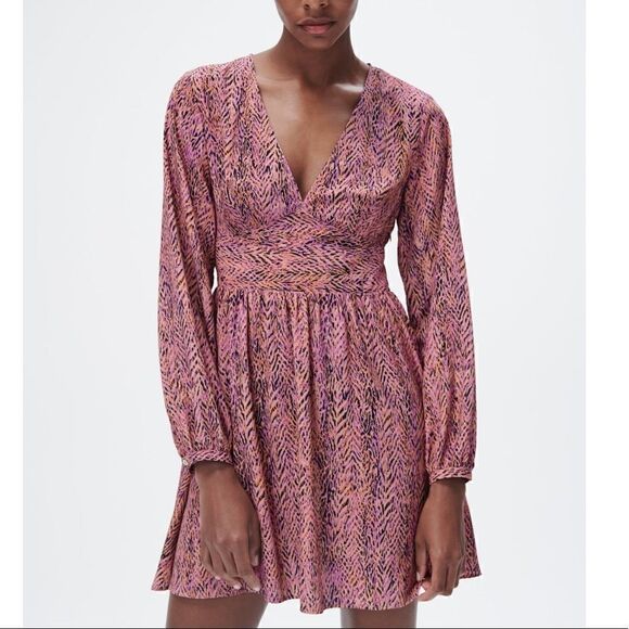 NWT Zara Printed Mini Dress - Picture 1 of 9